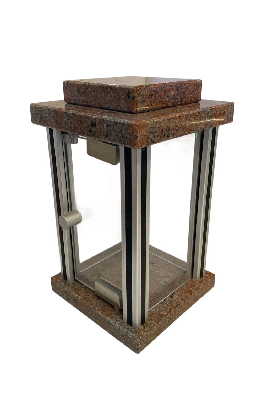 DeLovin Aurora – Grablaterne aus Granit, Glas & Aluminium Grablicht