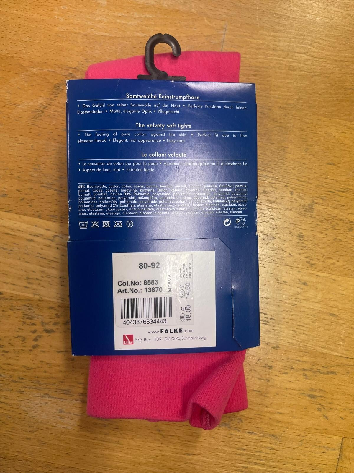 Falke Cotton Touch Kinder Strumpfhose 80-92 Pink