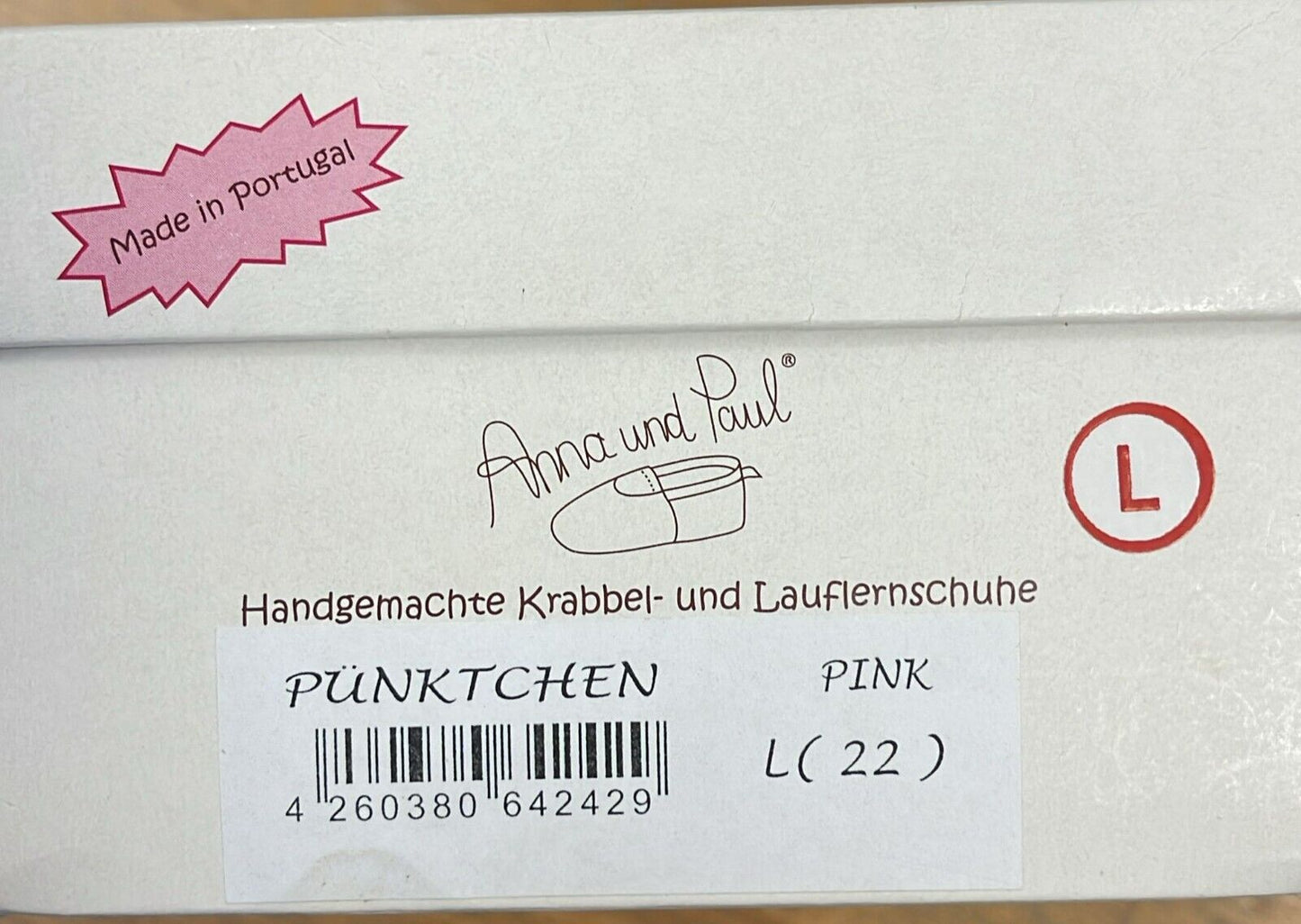 Anna und Paul Krabbelschuhe Aus Leder - Pünktchen Pink L 22