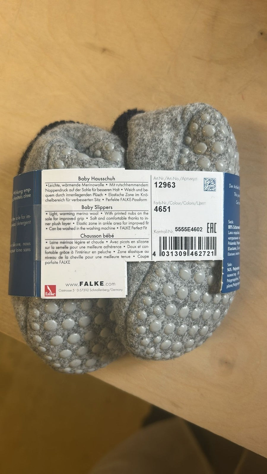 Falke Baby Cosyshoe Babys Hausschuhe 19-20 mit Merinowolle rutschhemmender Sohle
