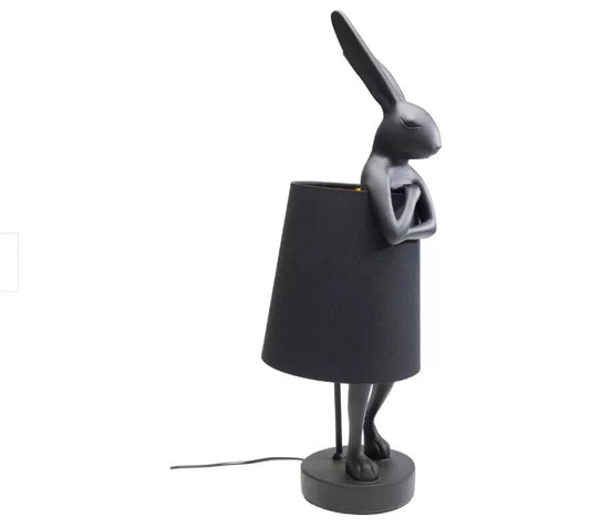 Kare Tischleuchte Tischlampe Animal Rabbit Matt Schwarz 68cm 53473 Lampe