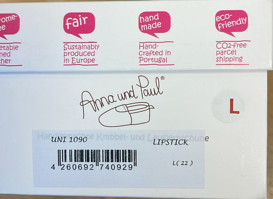 Anna und Paul Lauflernschuh - Krabbelschuh Aus Leder - Uni 1090 Rubin - L 22