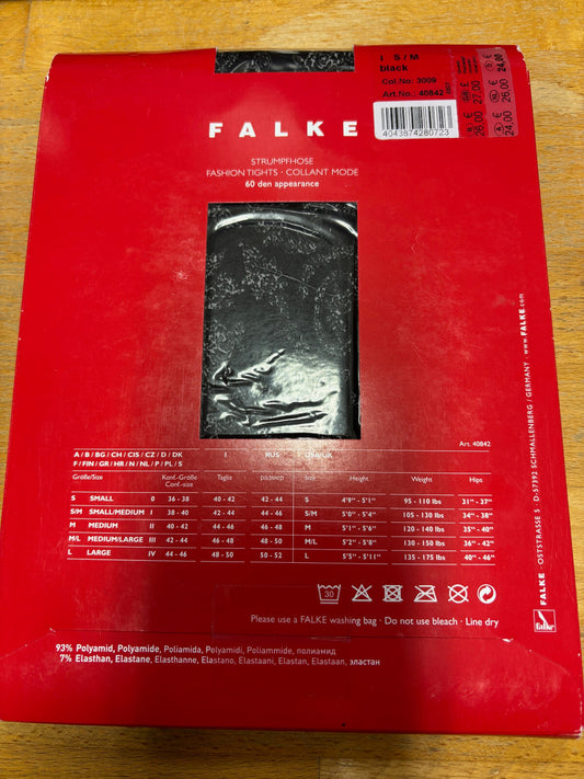 Falke Damen Feinstrumpfhose 60 DEN Muster Schwarz M / L