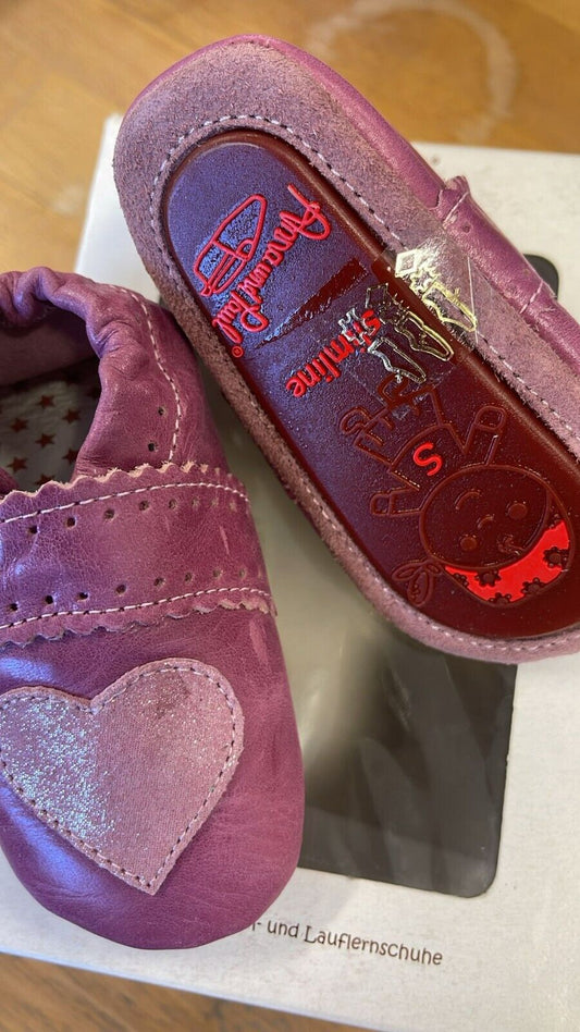 Anna und Paul Lauflernschuhe Krabbelschuhe Herzen Flieder 18-19 NEU