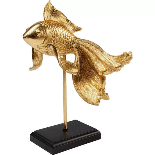 Kare Deko Objekt Betta Fish 40 cm Gold Dekofigur Designfigur Dekoration