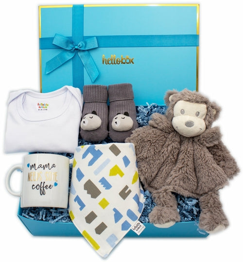 DeLovin Baby Geschenk zur Geburt Junge - Schmusetuch, Anti-Rutsch