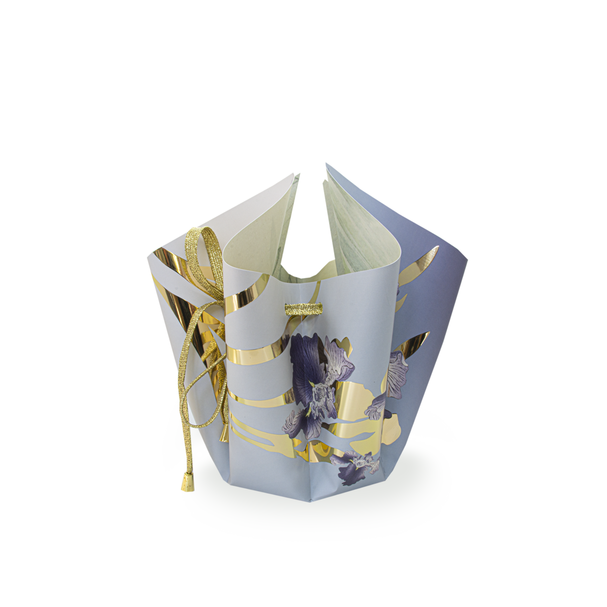 Bogenvase Faltvase Klappvase IRIS GOLD Designervase 25 cm Blumenvase Vase