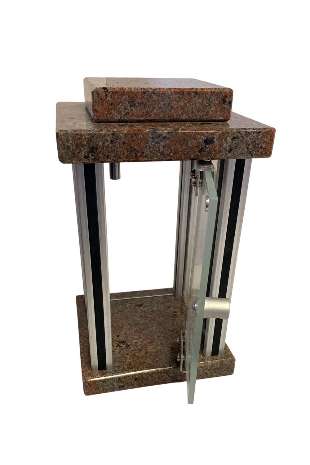 DeLovin Aurora – Grablaterne aus Granit, Glas & Aluminium Grablicht