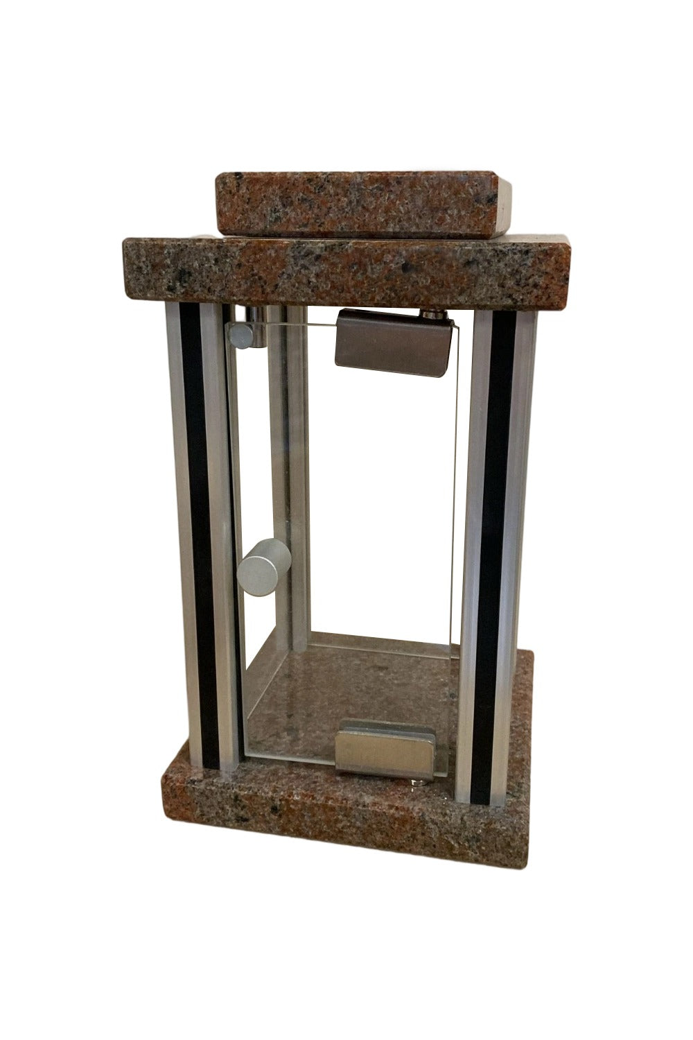 DeLovin Aurora – Grablaterne aus Granit, Glas & Aluminium Grablicht