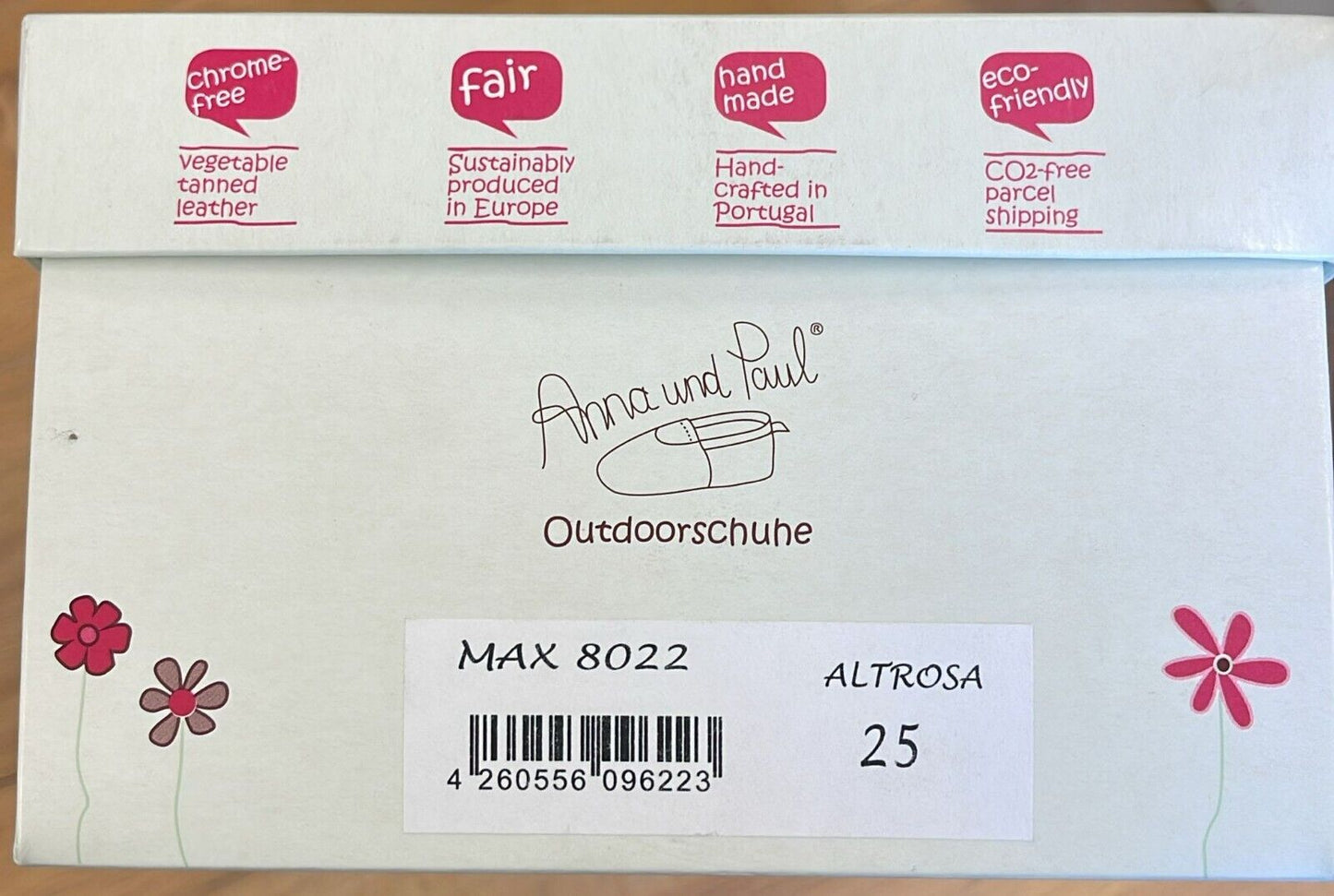 Anna und Paul Krabbelschuhe Outdoor Aus Leder - Max 8022  - Altrosa  - 25