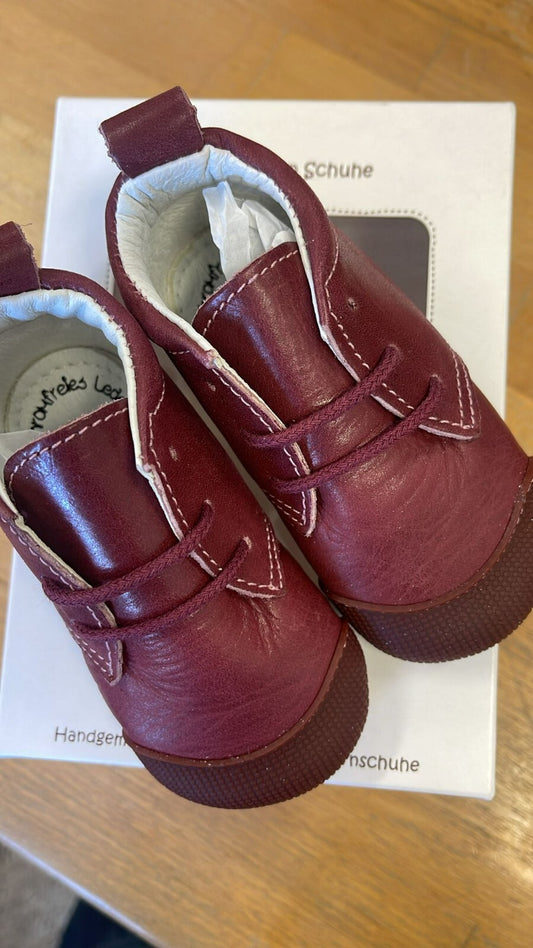 Anna und Paul Krabbelschuhe Outdoor Aus Leder - Robbi 1264 Pflaume M 20-21