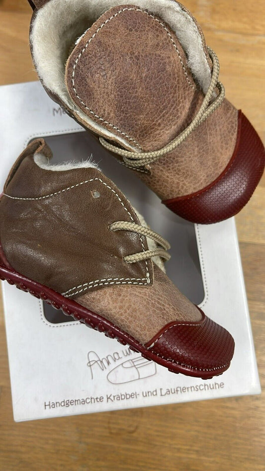 Anna und Paul Krabbelschuhe Outdoor Aus Leder - Robbi 1298 - Mandel S 18-19