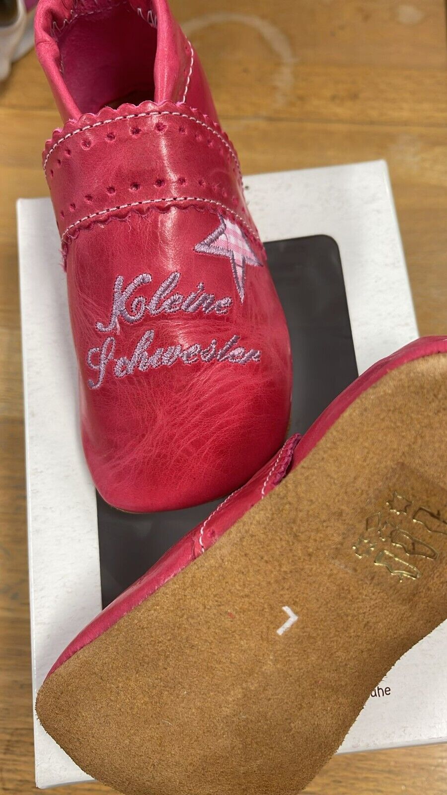 Anna und Paul Krabbelschuhe Aus Leder - Kleine Scwester Pink L 22