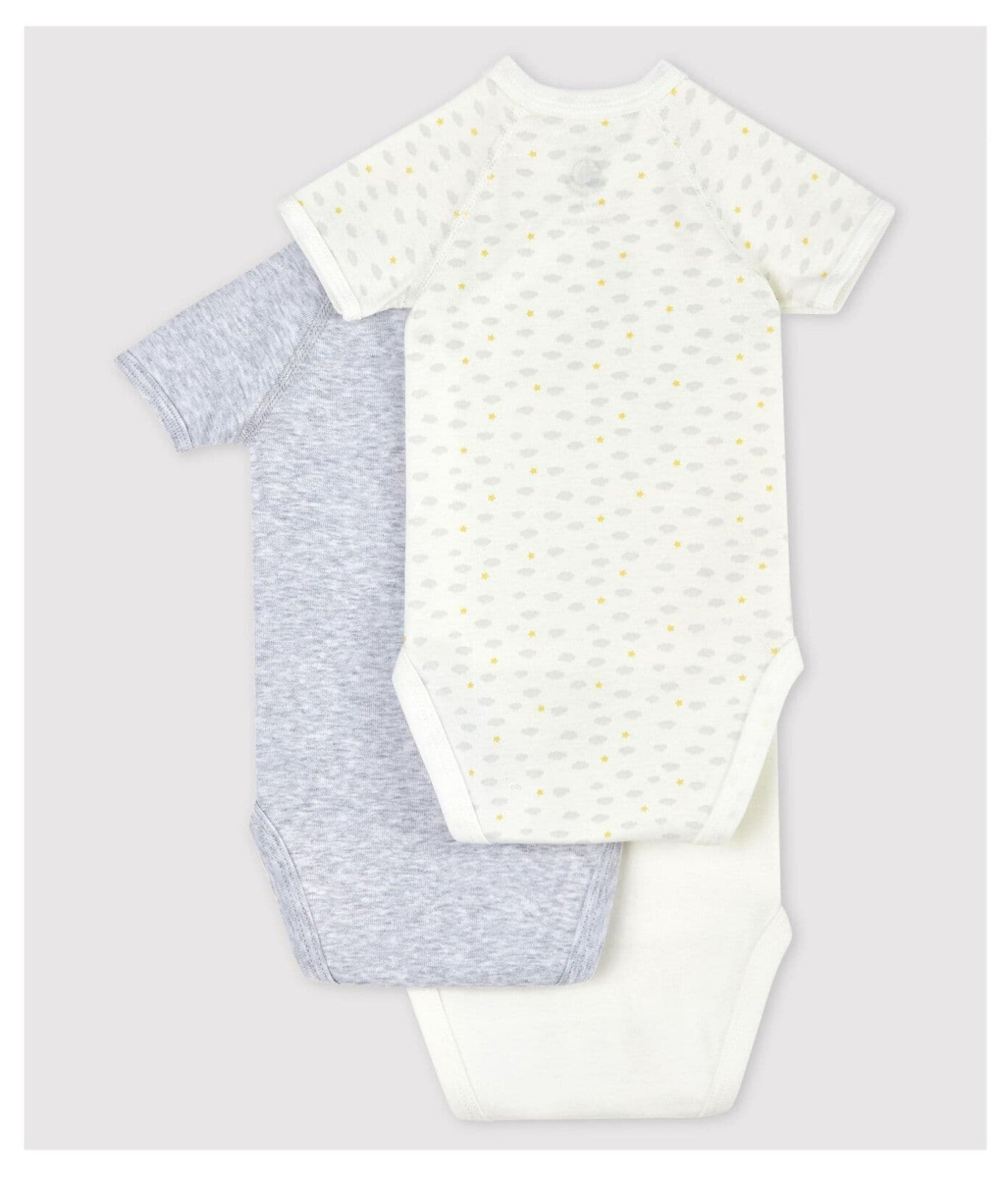 Petit Bateau Kurzämelige Bodys 3er Set Baumwolle Sternenmotiv 1 Monat 54 cm