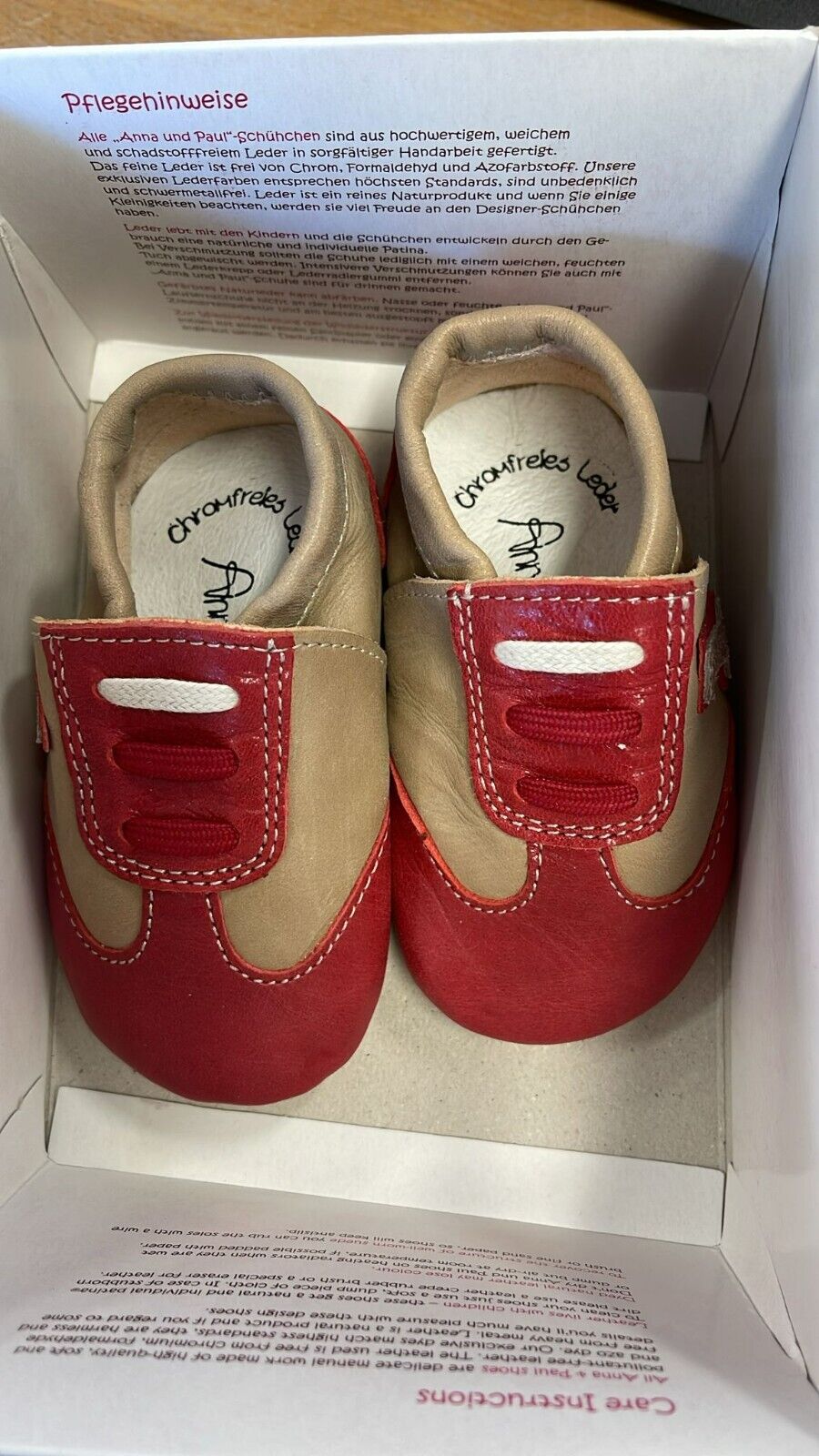 Anna und Paul Lauflernschuhe Nummer 1 Erdbeer L 22