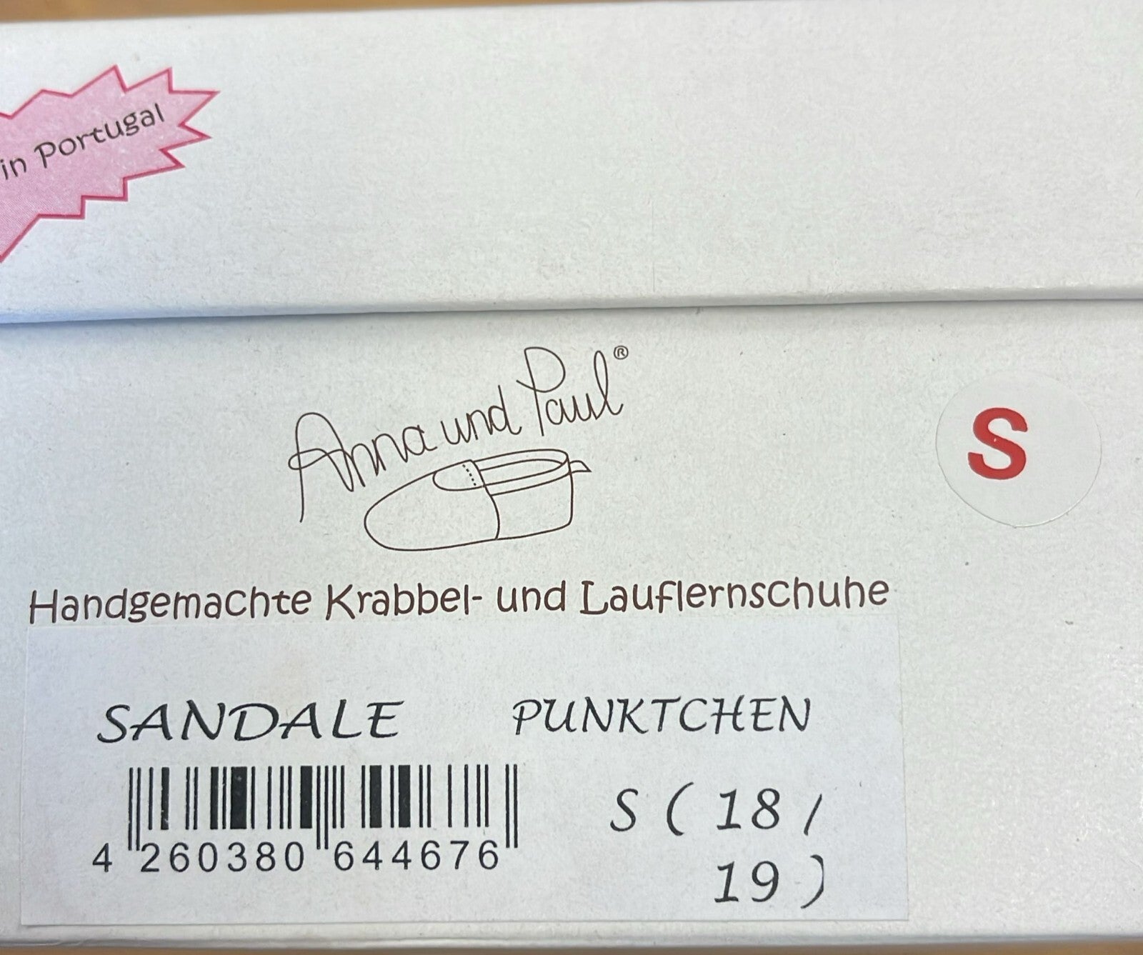 Anna und Paul Krabbelschuhe Aus Leder - Sandale Pünktchen Pink  S 18-19