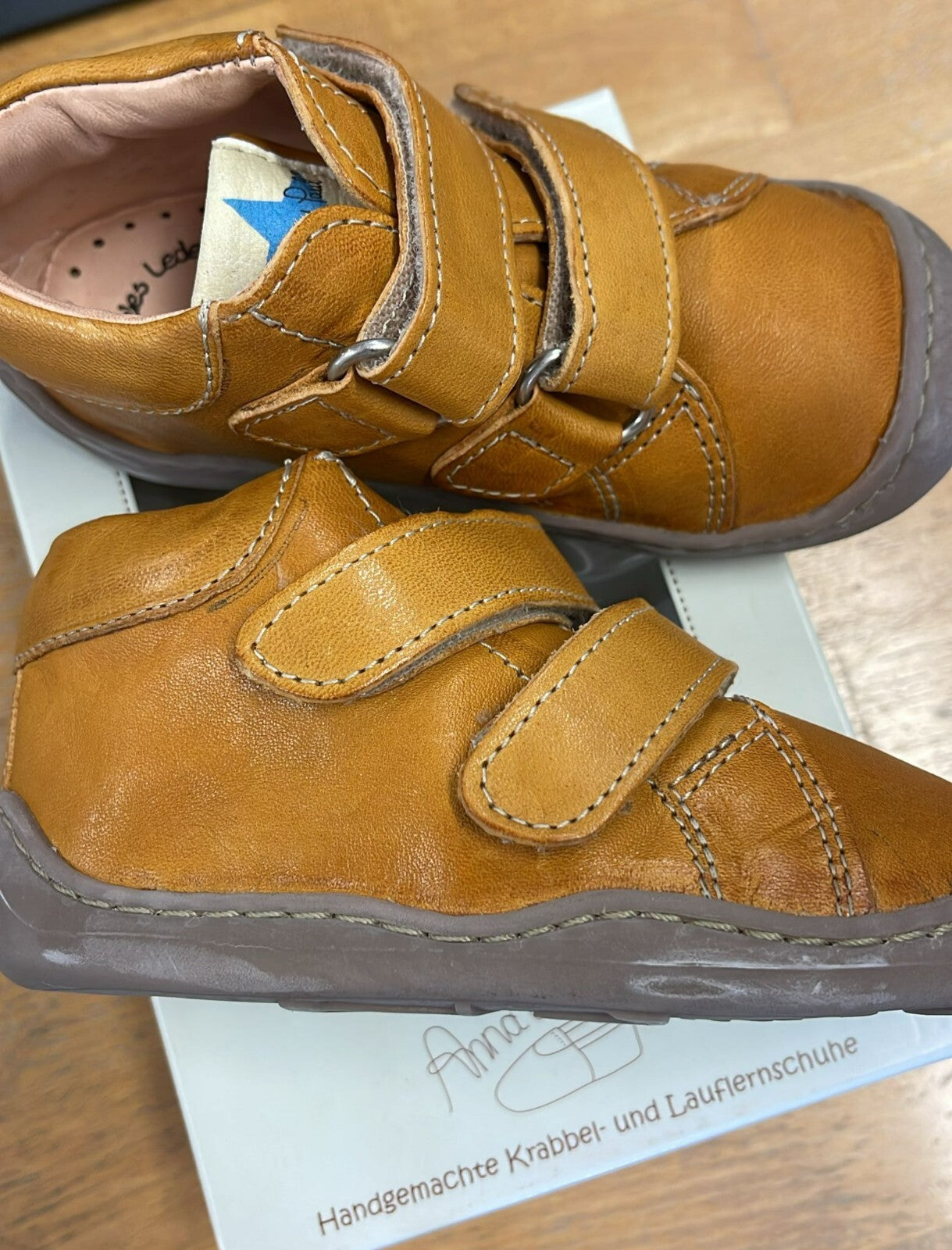 Anna und Paul Krabbelschuhe Outdoor Aus Leder - David 8031 - 25 Mais