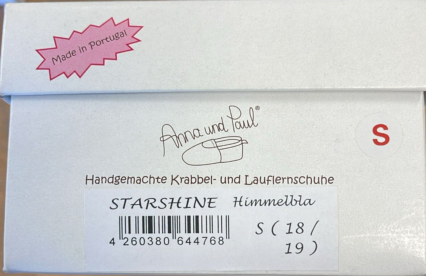 Anna und Paul Sandale Lauflernschuh Aus Leder Starshine Himmelblau S 18-19