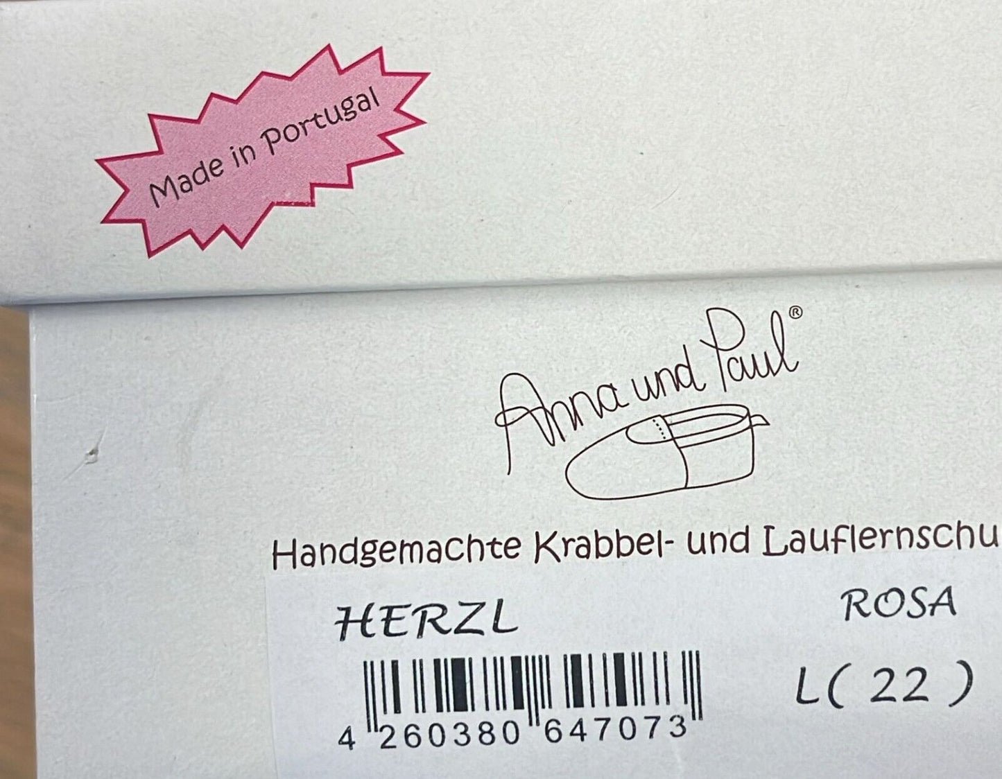 Anna und Paul Krabbelschuhe Aus Leder - Herzl Rosa L 22