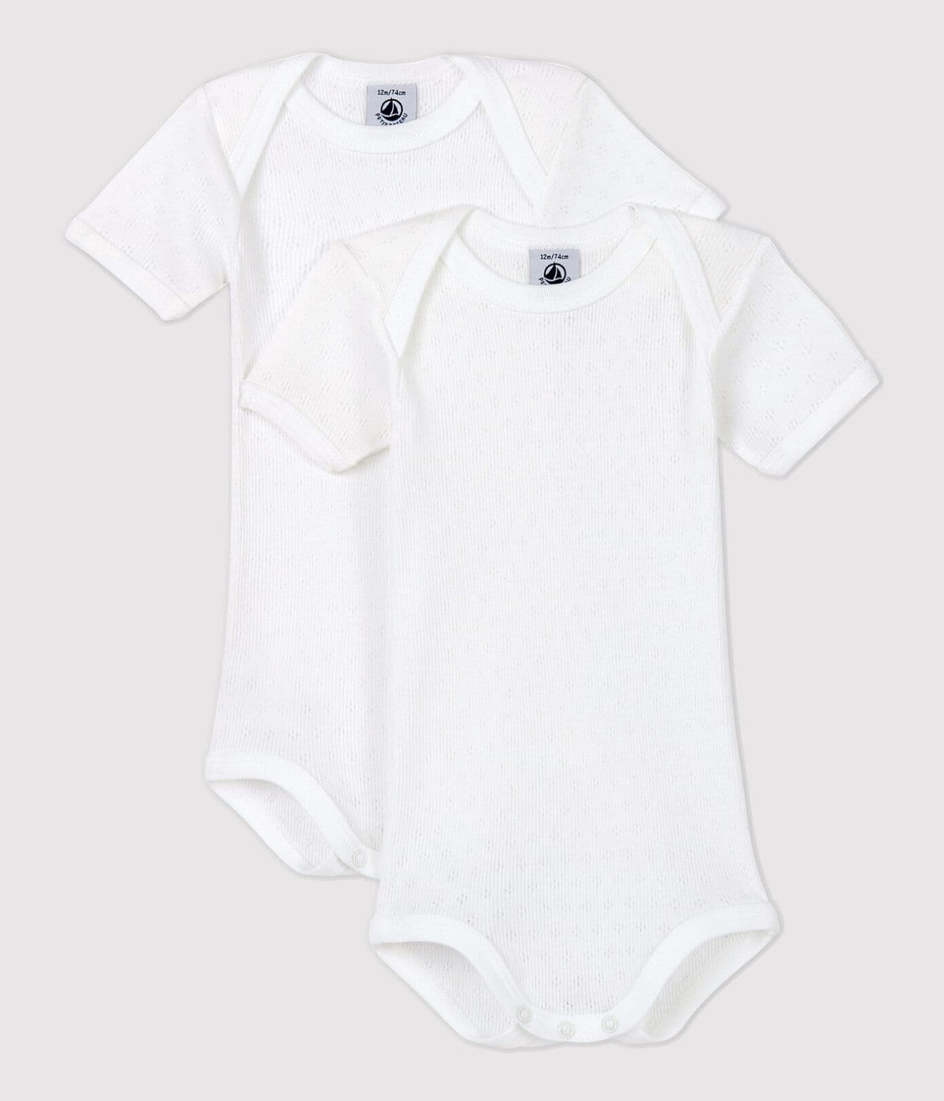 Petit Bateau Kurzämelige Bodys 2er Set Baumwolle weiß 18 Monate 81 cm