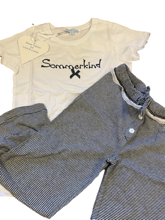 Louis & Louisa Kinder Pyjama - Schlafanzug "Sommerkind" Mädchen 104/110