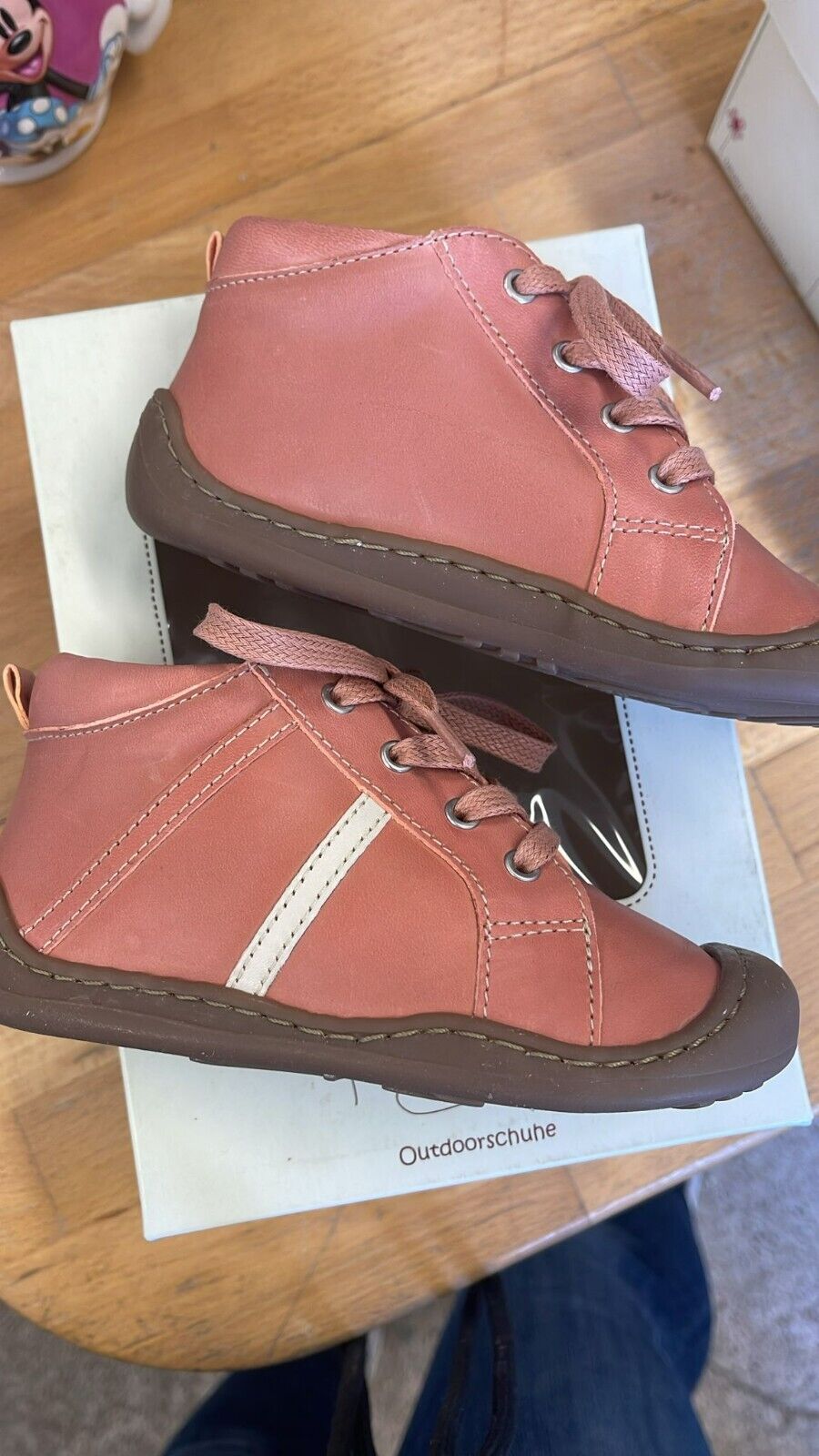Anna und Paul Krabbelschuhe Outdoor Aus Leder - Max 8022  - Altrosa  - 26