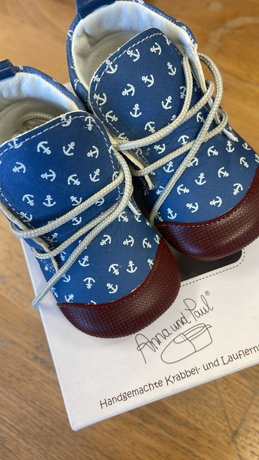 Anna und Paul Krabbelschuhe Outdoor Aus Leder - Robbi 1264 - Ocean Anker S 18-19
