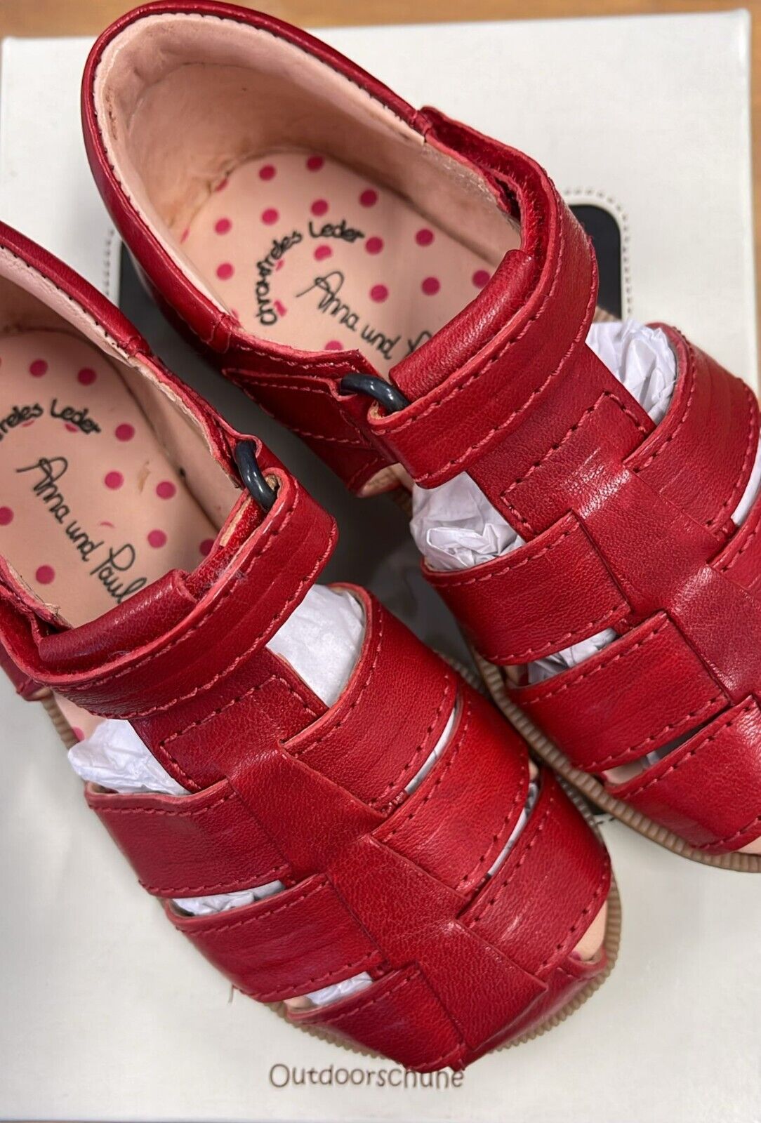 Anna und Paul Sandale Lauflernschuh Aus Leder - Pauli 8026 - Lipstick - 26