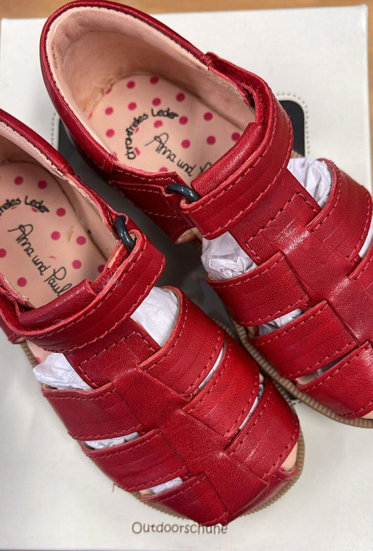Anna und Paul Sandale Lauflernschuh Aus Leder - Pauli 8026 - Lipstick - 26