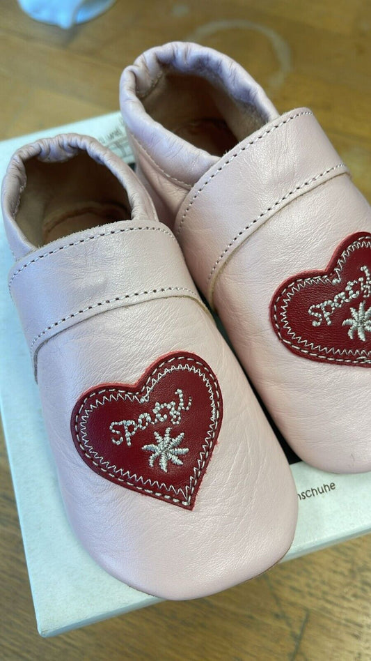 Anna und Paul Krabbelschuhe Aus Leder - Spatzl Rosa L 22