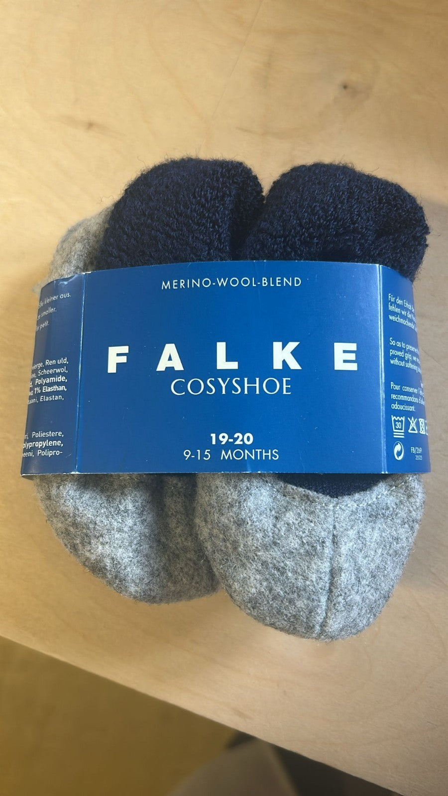 Falke Baby Cosyshoe Babys Hausschuhe 19-20 mit Merinowolle rutschhemmender Sohle