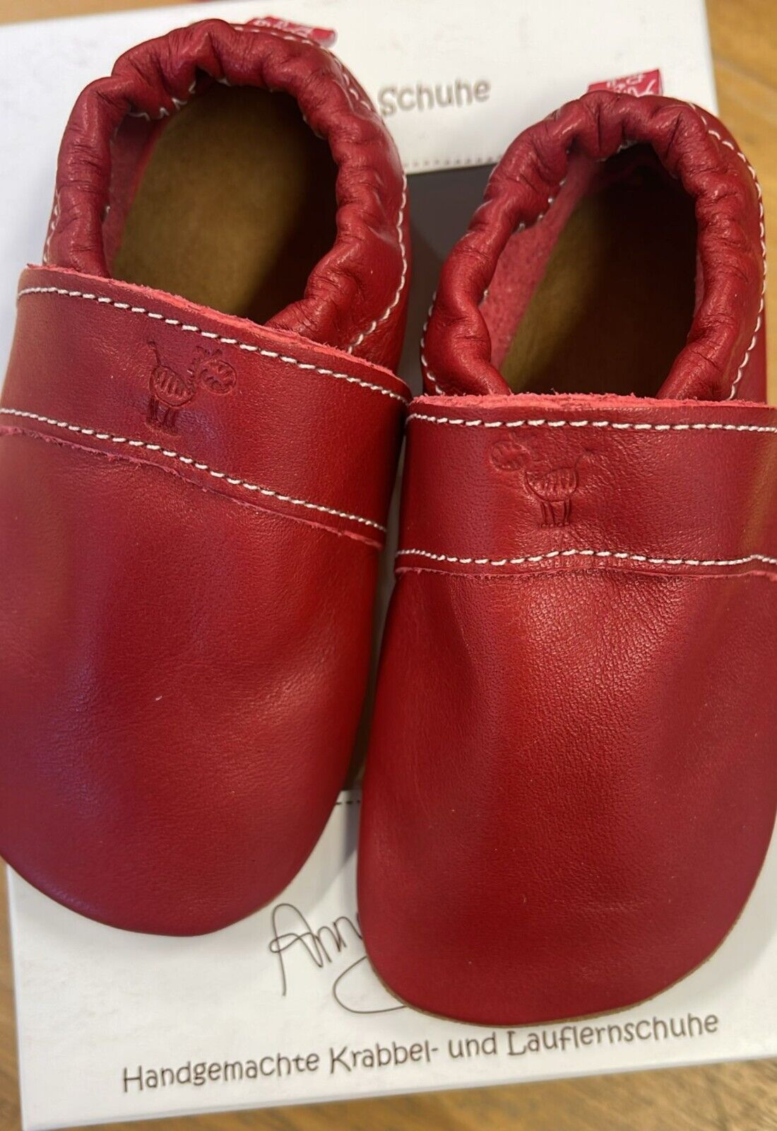 Anna und Paul Lauflernschuh - Krabbelschuh Aus Leder - Uni 1090 Rubin - S 18-19