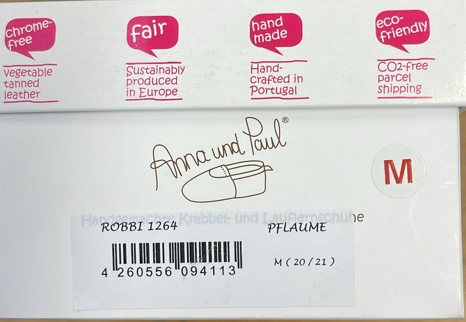 Anna und Paul Krabbelschuhe Outdoor Aus Leder - Robbi 1264 Pflaume M 20-21