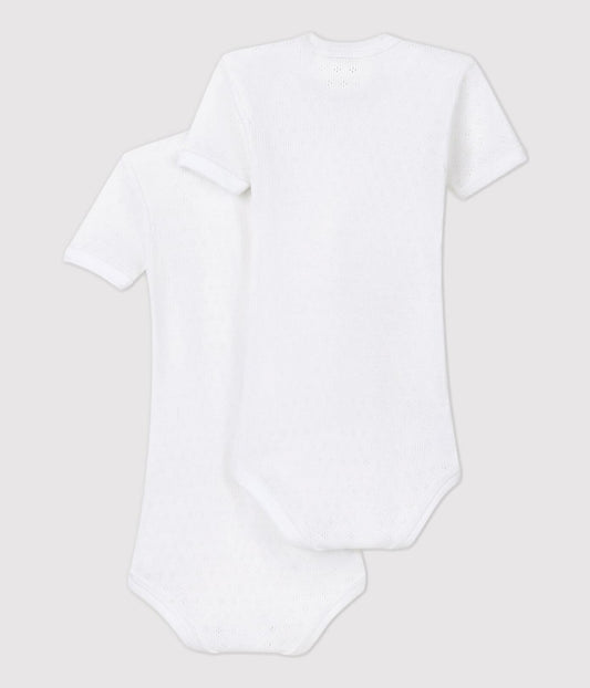 Petit Bateau Kurzämelige Bodys 2er Set Baumwolle weiß 18 Monate 81 cm