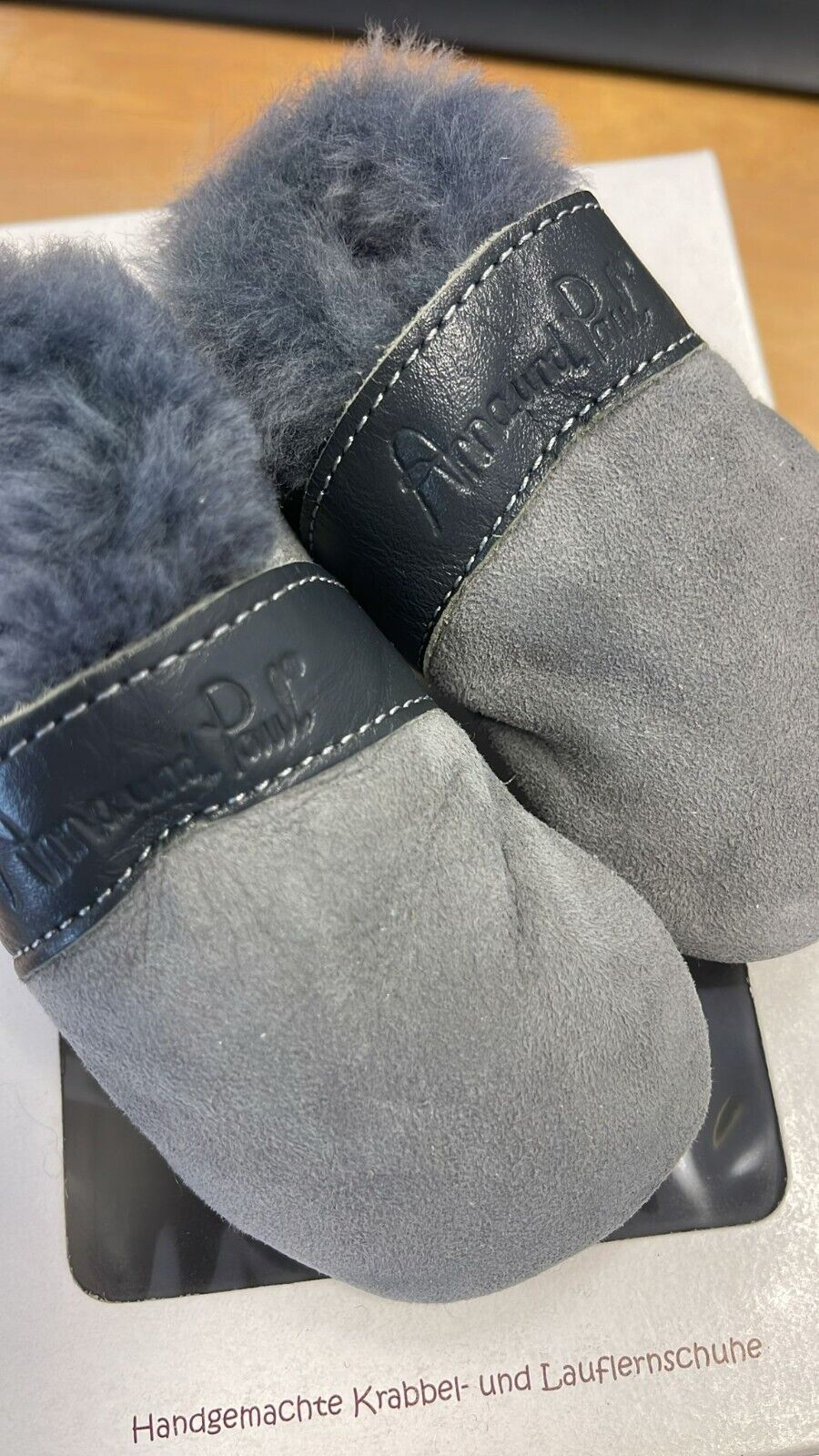 Anna und Paul Lamm Grau Krabbelschuh Gefüttert S 18-19