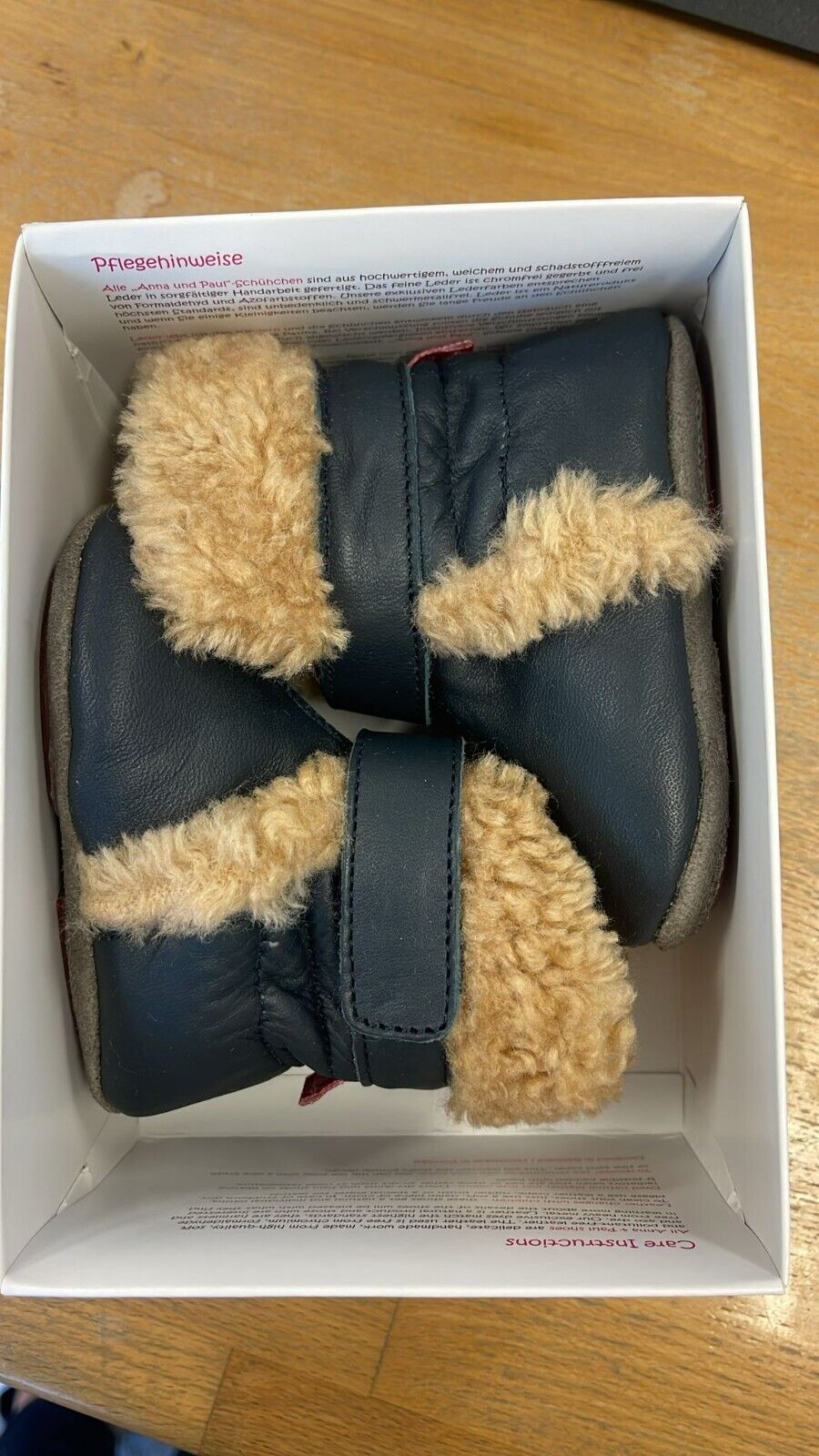 Anna und Paul Eskimo Boot gefüttert Gummisohle Leder Lammfell 18-19 Marine