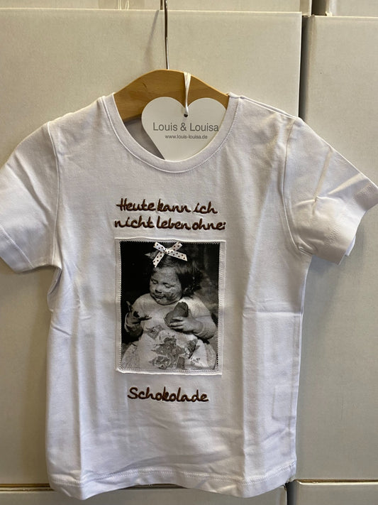 LOUIS & LOUISA T-Shirt Schokolade Gr 104/110 NEU Weiß Mädchen Nachtwäsche