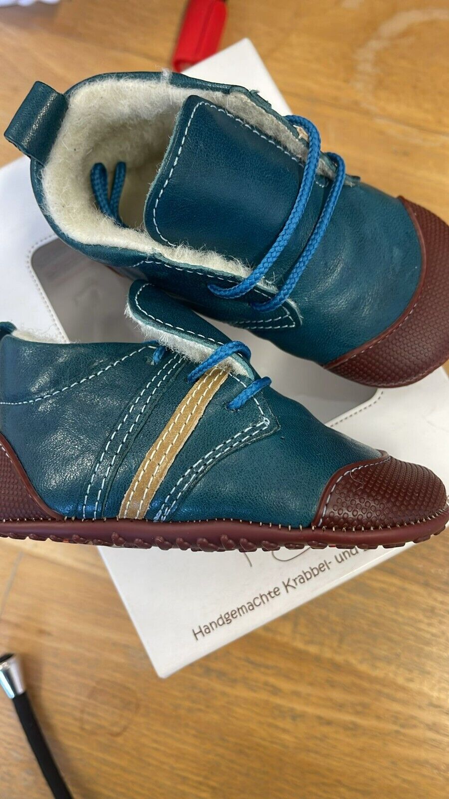 Anna und Paul Krabbelschuhe Outdoor Aus Leder -Trainer 1282 - Nachtblau S 18-19