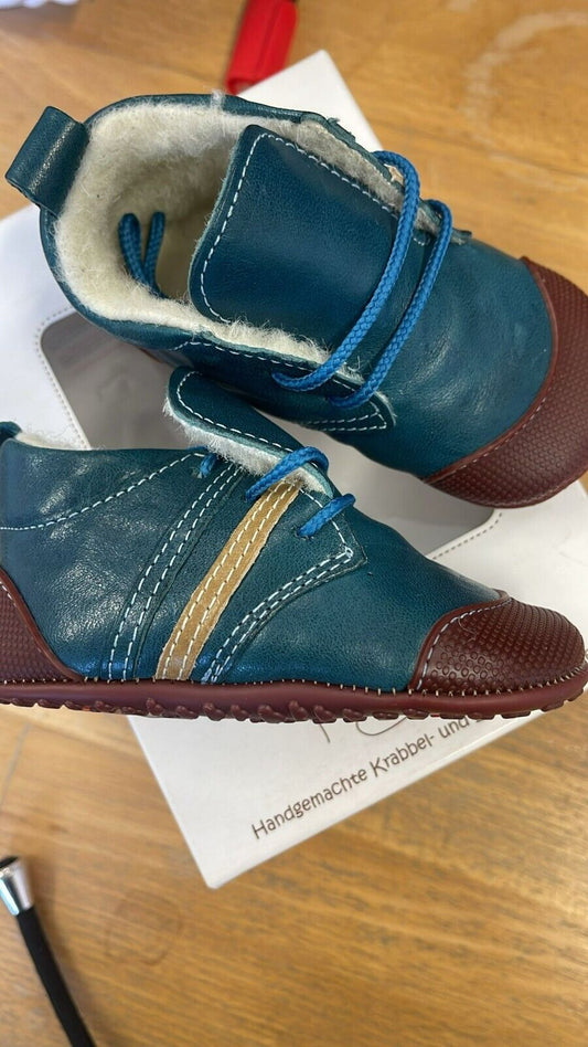 Anna und Paul Krabbelschuhe Outdoor Aus Leder -Trainer 1282 - Nachtblau S 18-19