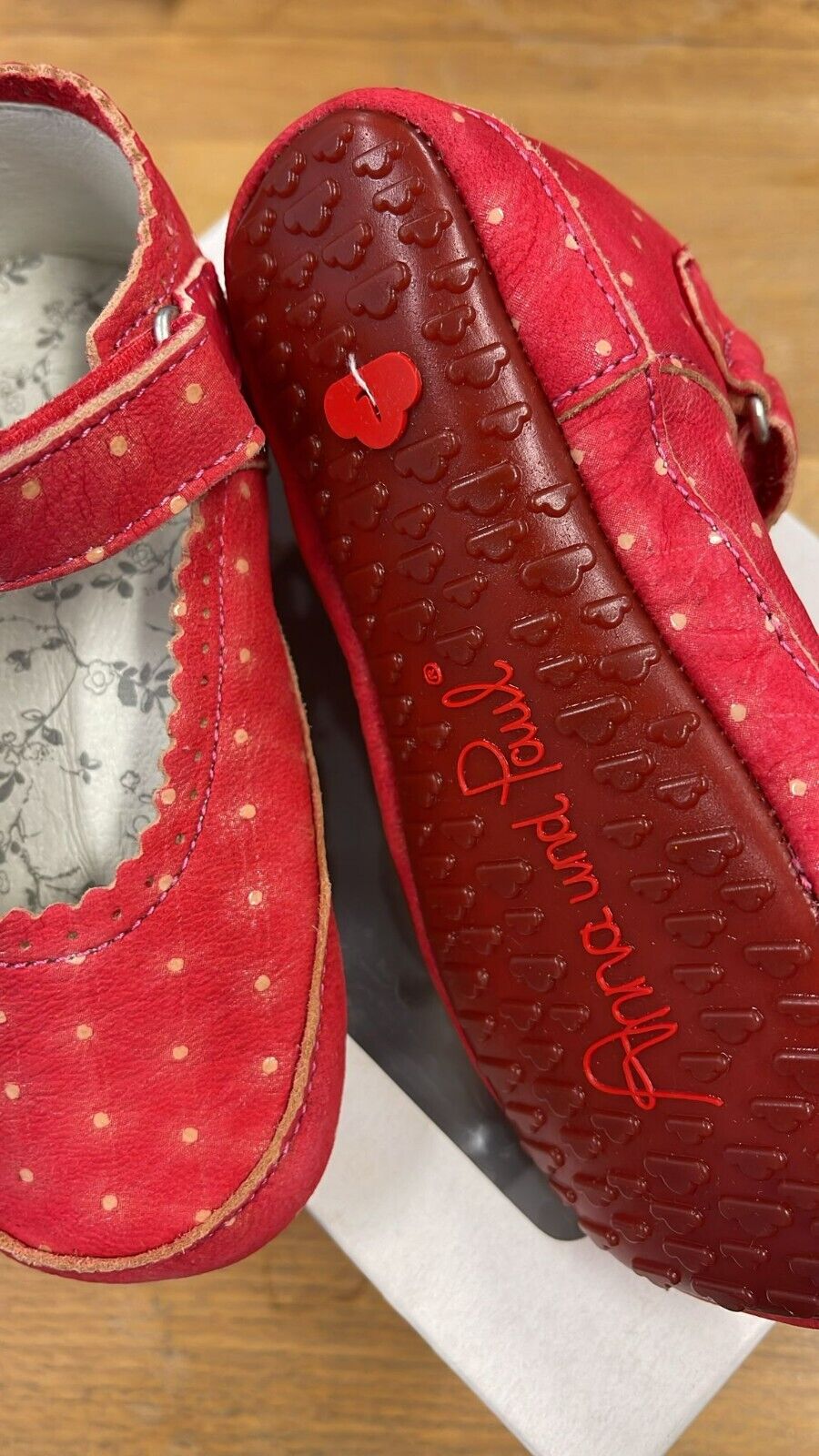 Anna und Paul Krabbelschuhe Aus Leder - Sandale Pünktchen Pink  L 22