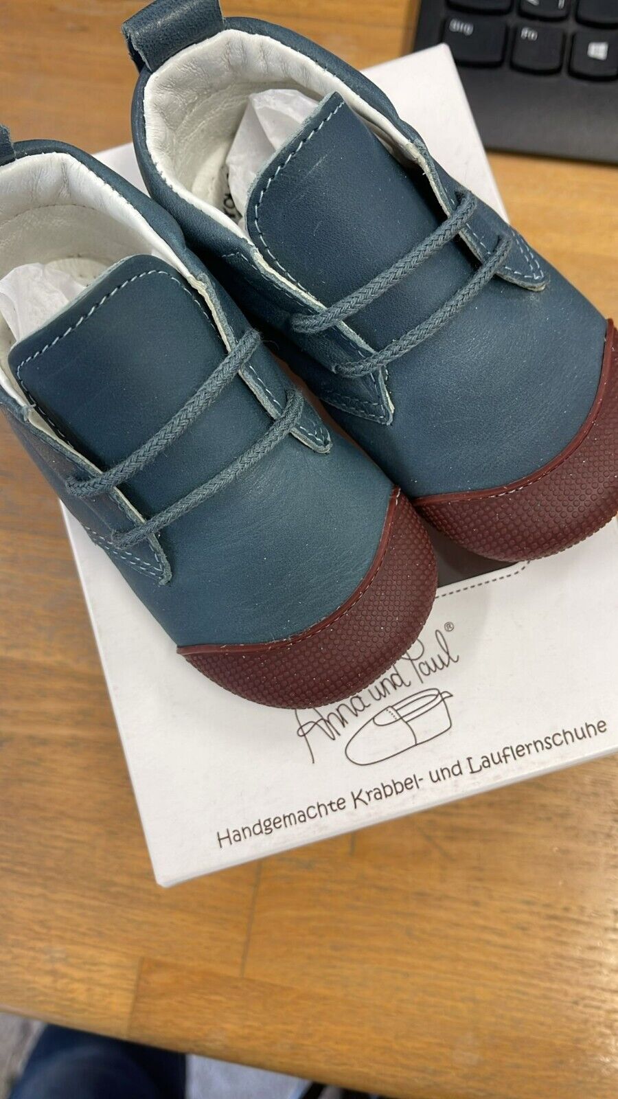 Anna und Paul Krabbelschuhe Outdoor Aus Leder - Robbi 1264 Jeans S 18-19