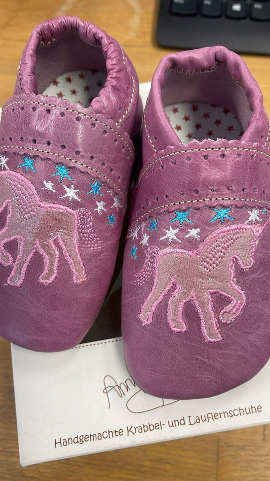 Anna und Paul Einhorn Flieder L 22 Krabbelschuh Neu