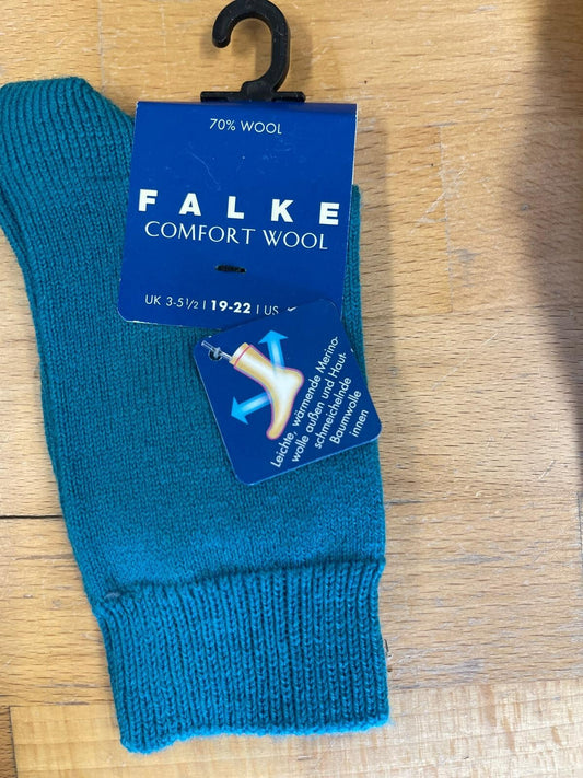 Falke Comfort Wool Kinder Strümpfe Socken 19-22 Wollsocken Blau