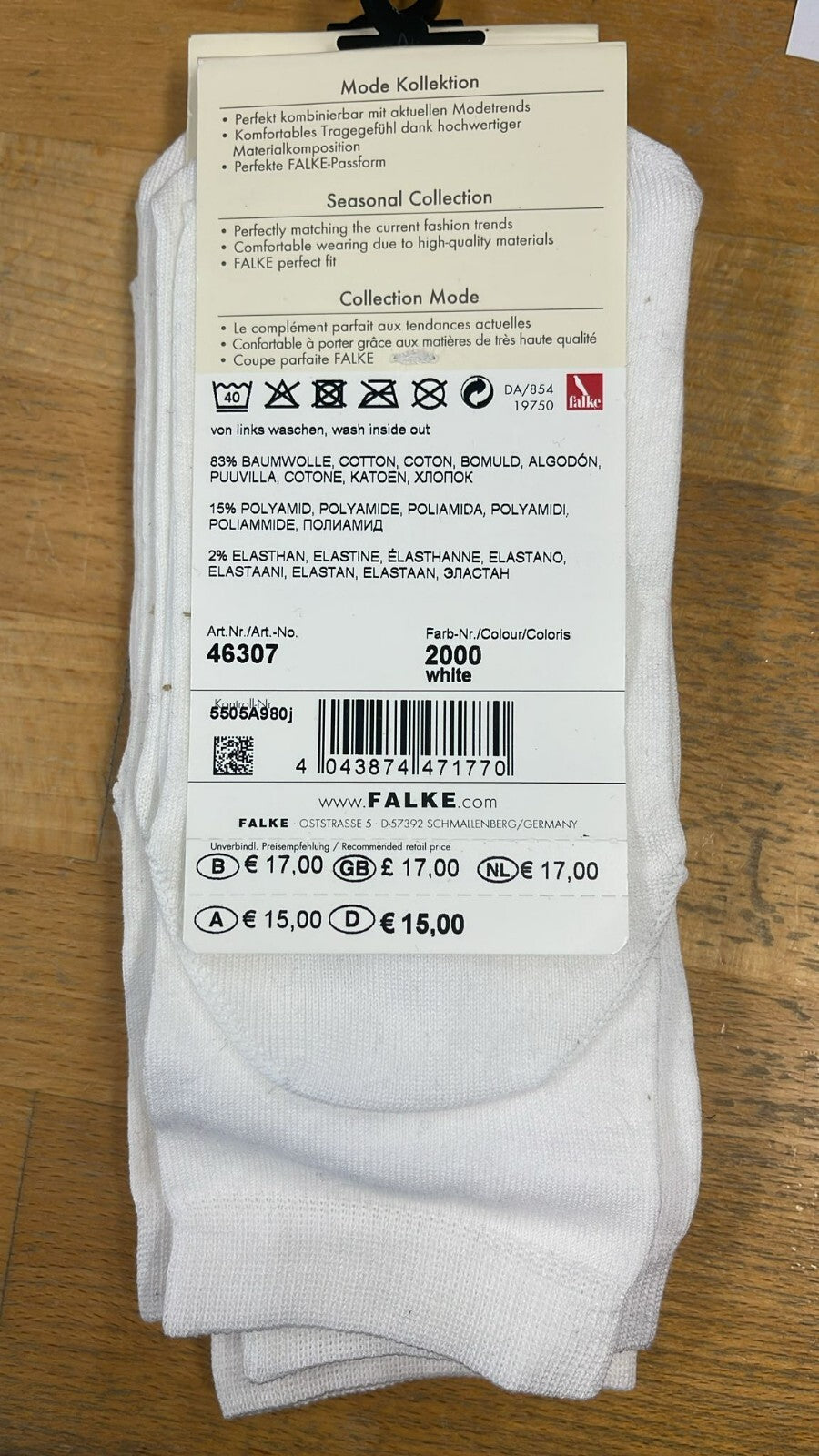 Falke Damensocken With Love - Weiß glitzer Herz Motiv 37-38