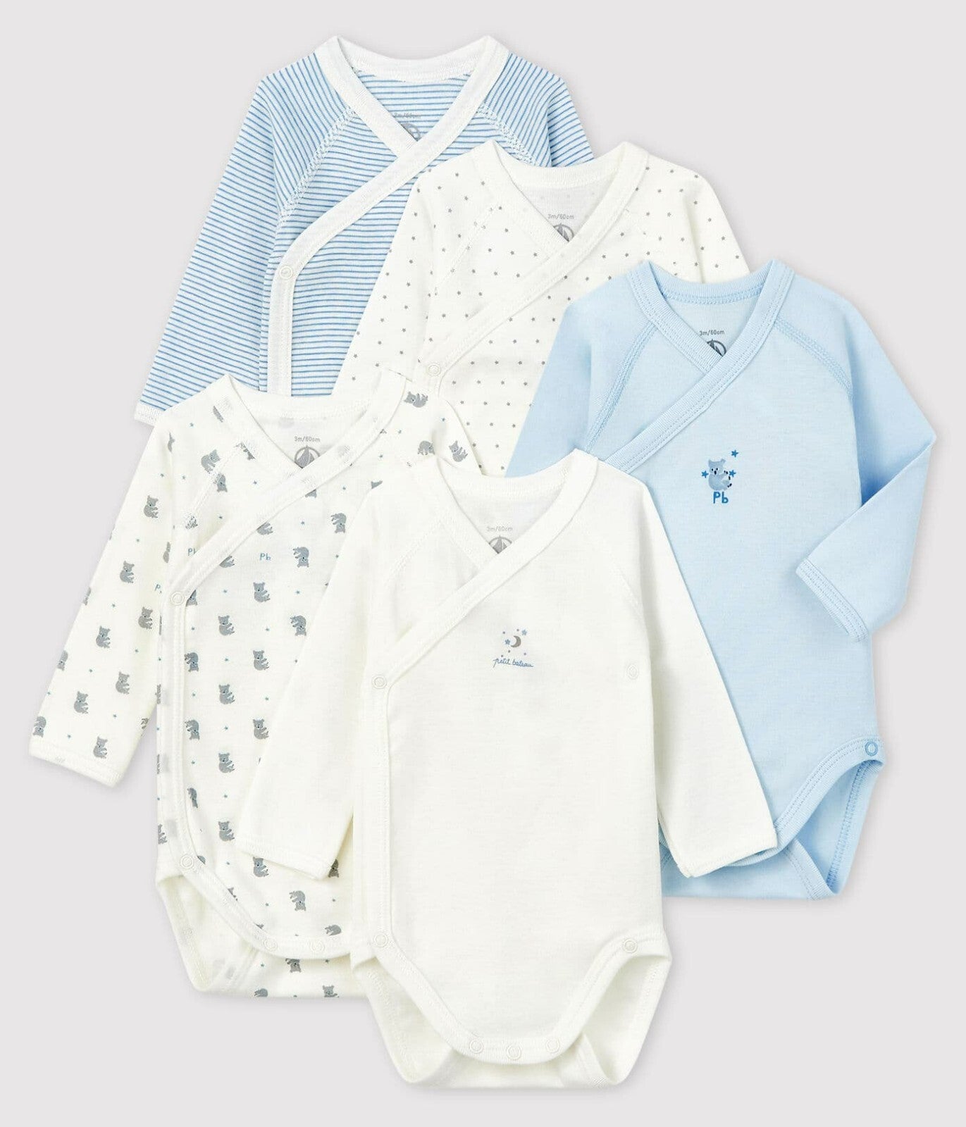 Petit Bateau Body Set 5stk BIO-Baumwolle 1 Monat  54 cm
