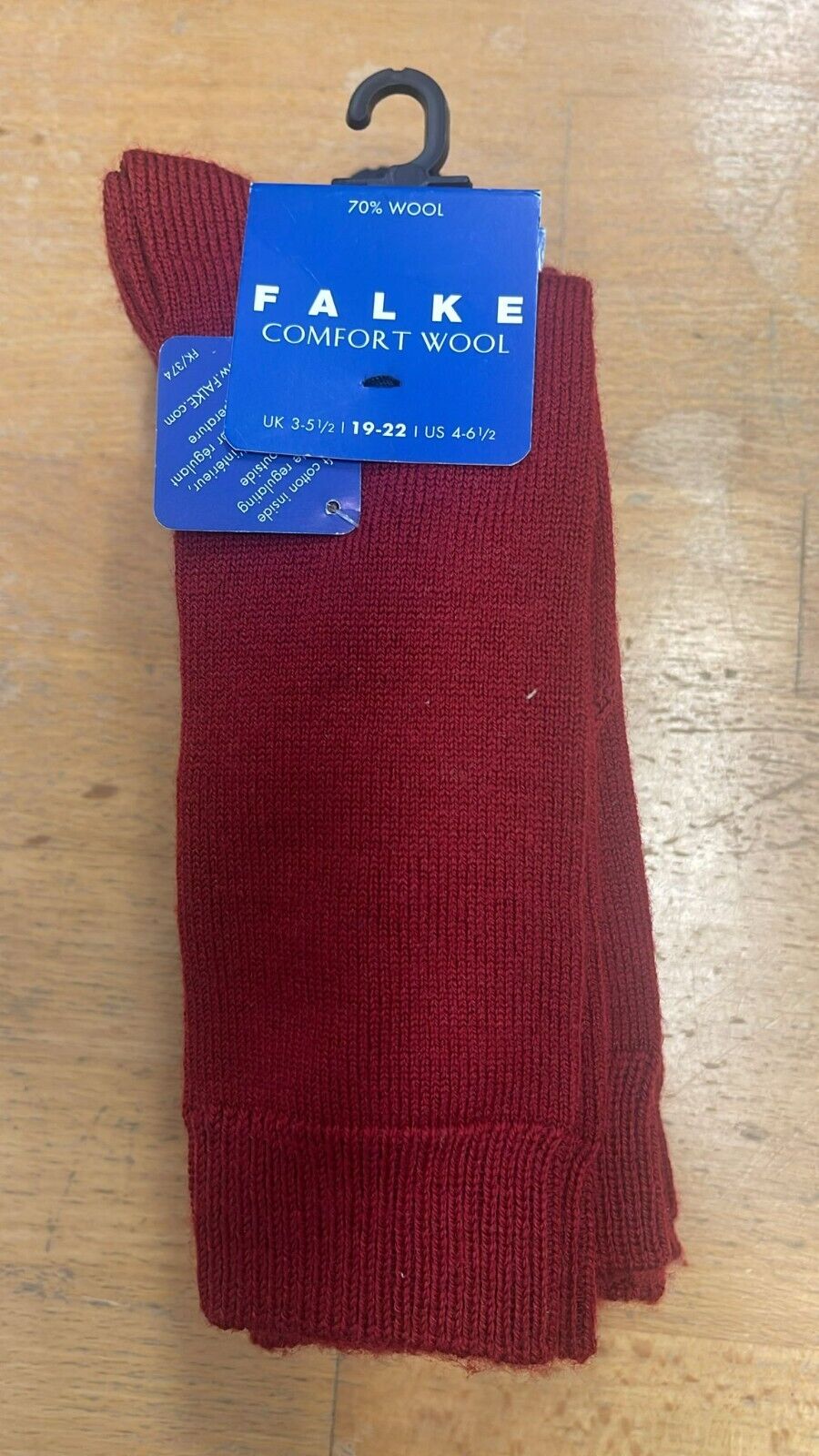 Falke Comfort Wool Kinder Knie Strümpfe Socken 19-22 Wollsocken Wein Rot