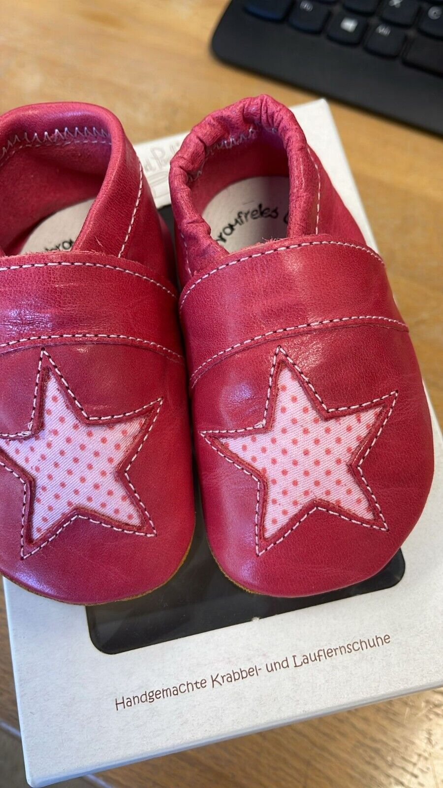 Anna und Paul Lauflernschuh - Krabbelschuh Aus Leder Stella Pink pint S 18-19