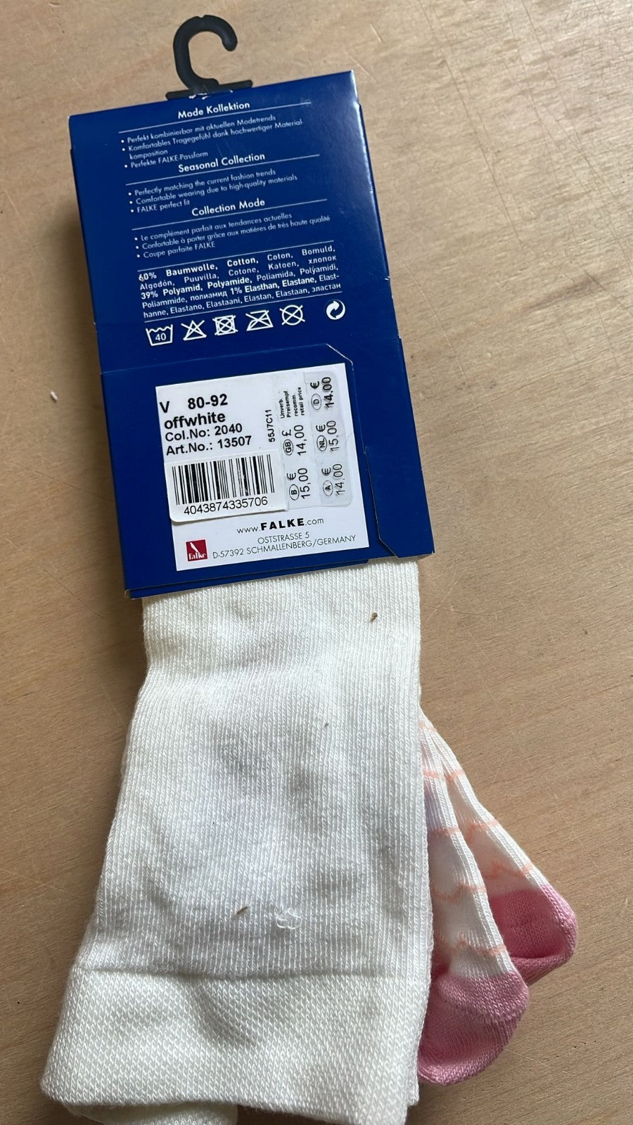 Falke Baby Kinder Strumpfhose Mädchen Pink Weiß 80-92 NEU