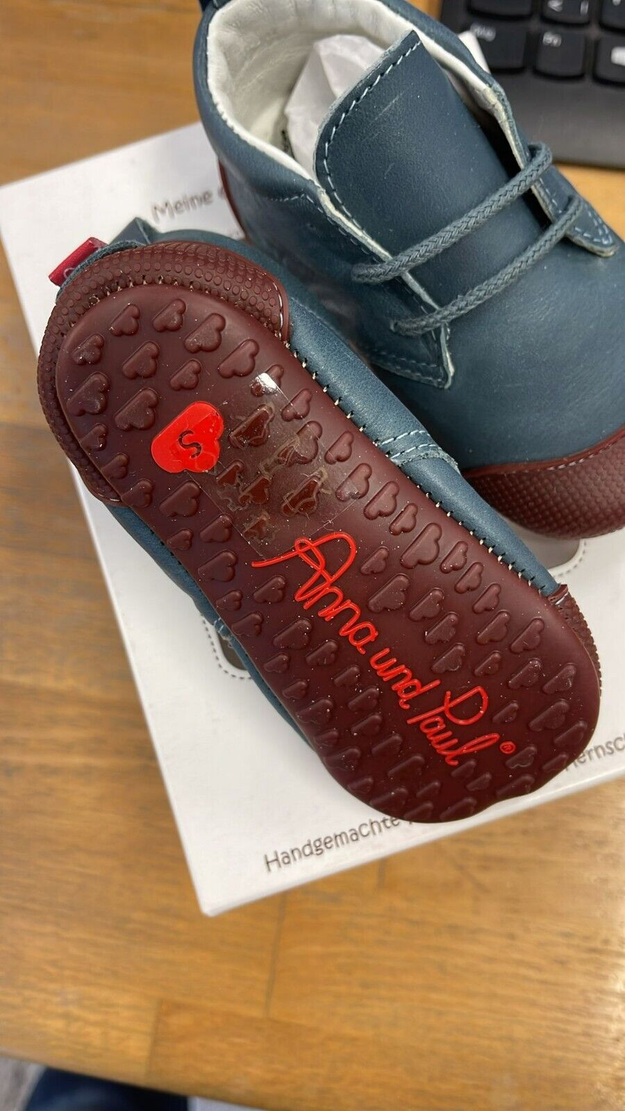 Anna und Paul Krabbelschuhe Outdoor Aus Leder - Robbi 1264 Jeans S 18-19