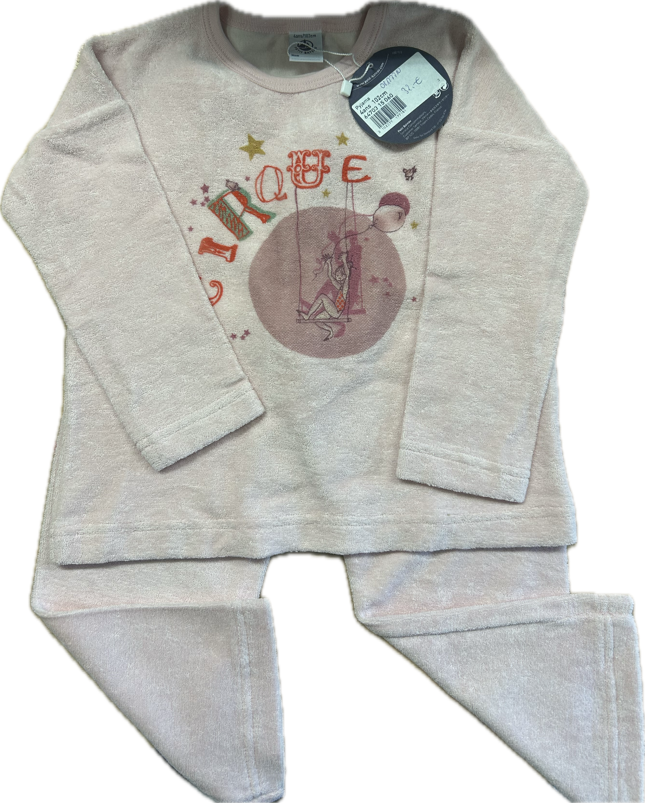 Petit Bateau Kinder Schlafanzug rosa 4 Jahre